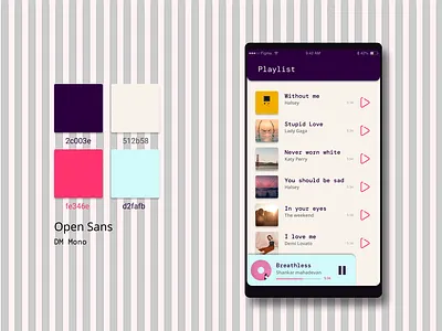 Daily UI challenge, Day 9, Music player android app ui dailyui design illustration ui ui design ux ux design vector