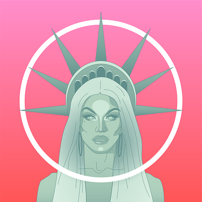 Aquaria as Liberty 2019 graphic design illustration