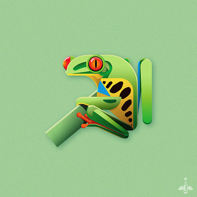 Tropical Frog Illustration adobe illustrator amphibians bright color daily art daily doodle flat design flat designs frog gradients green grits illustration product design tropical vector vector illustration vectorart wild life