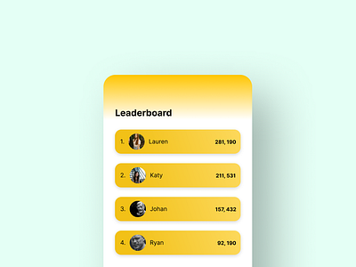 Daily UI 019 - Leaderboard app dailyui design game leaderboard