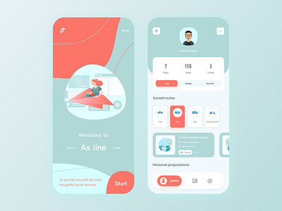 The interface of transportation app design icon ui ux