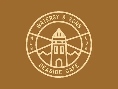 Watersy & Sons Badge Design badge badge design brand identity branding branding and identity brewery cafe coffee logo logomark logotype rough rustic typography vintage