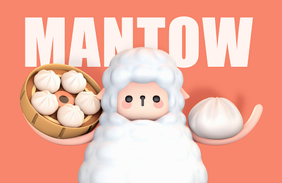 MANTOW 3d bun c4d cartoon character cute animal sheep