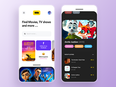 Imdb mobile app design cartoons cinema clean imdb iphone listing minimalistic mobile app mobile ui movie app movies search theater tv shows ux ui
