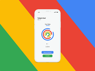 Google - Health / Workout 🏃‍♂️ app complete exercise goal setting goal tracking google google design health health ui jogging product design rings roboto running stats stats ui todays goal ux ui workout