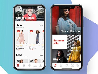 Street Style Collection apparel clothes designs ecommerce app graphic ios app design iphone app psd uiux
