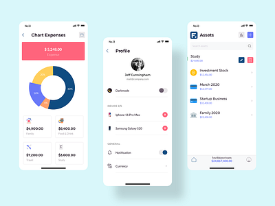 Finany Profile Chart chart design finance app finany ios minimal profile react native ui