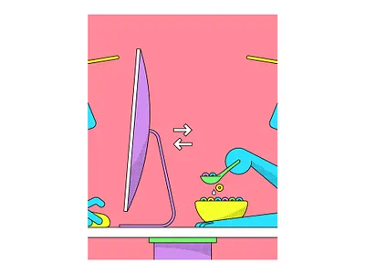 Home Setup 2d art color design flat illustration line minimal