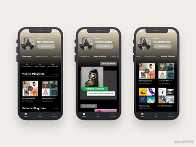 DailyUI #006 - User Profile dailyui dailyui 006 mobile app design spotify