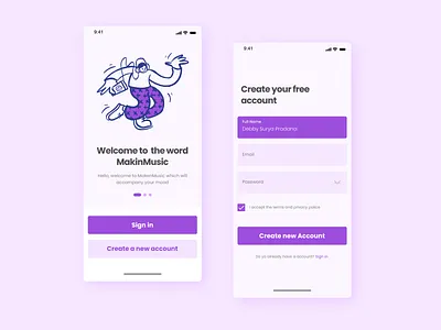 Sign up for Music Apps app design exploration music music app ui ui design ux