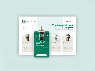 Starbucks Website banner branding design illustration it company mobile app ui vector web website