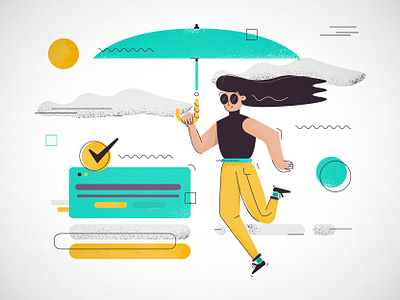 Getting things Done animation art branding cool design doodle girl icons illustration interface line outline people texture ui umbrella ux vector website woman