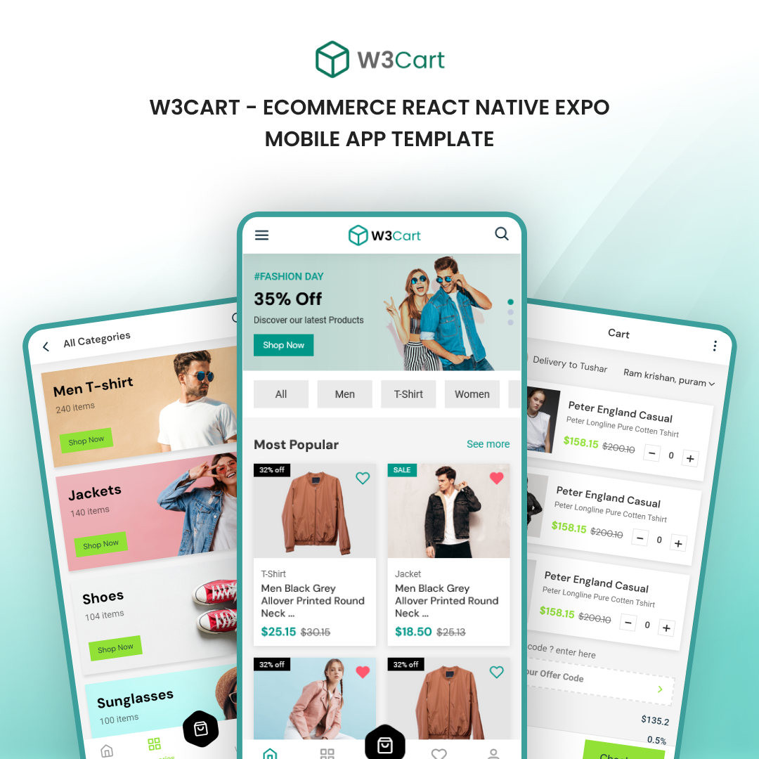 W3Cart - Ecommerce React Native Expo Mobile App Template logo