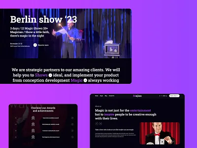 Majixx - Magicians & Artists Webflow Template art events artist template conference elementor themes event show events magic show magic show booking magicians mobile friendly responsive seminar seo friendly theaters theme and template uiux web design web development webflow webflow template