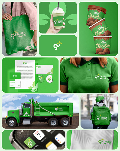 Green Value Agriculture Branding Brand Board 3d agicultural branding brand board brand identity branding employee branding food packaging graphic design logo packaging supermarket branding ui uiux visual identity