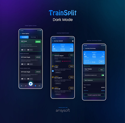 The mobile app named "TrainSplit" designed by Ansysoft adobephotoshop budgettravel cheapertrains mobileapp moneytravel nationalrail railtravel savetrainmoney splitticketing splittickets trains trainsaving trainsmart trainsofinstagram traintravel traintravelhacks travelhack traveltips uktrains uktravel