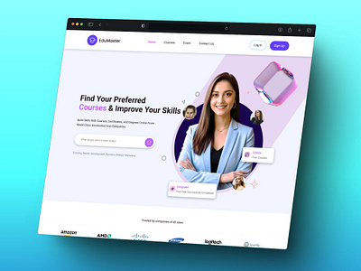 Education Landing Page. company website creative e learning education landing page education ui education ui ux education website graphic design homepage landing page learn learning platform lms modern design online course product study ui ux web design