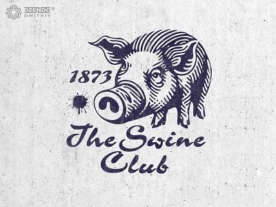 The Swine Club artisan logo boar emblem branding butcher shop logo classic engraving engraved style logo farmhouse branding gourmet pig heritage logo logo old school illustration pig logo pub logo design retro animal logo rustic branding swine club vintage pig