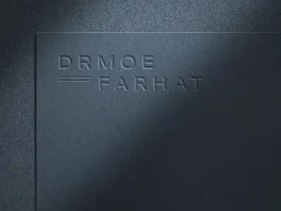 Dr Moe Farhat - Embossed branding branding agency branding and identity branding design doctor doctor logo geometric graphic design medical medical logo oncology stationery design typography visual identity visual identity design wordmark