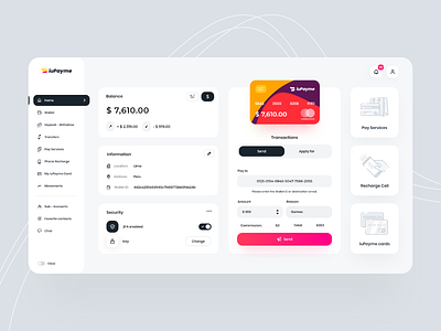 Wallet iuPayme Desktop 💳 application banking business card credit card dashboard e finance finance finance app interface user interface vue vuejs wallet wallet app web design