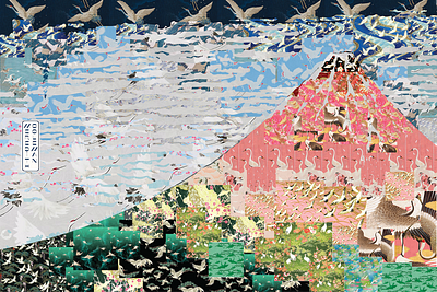 One Thousand Cranes Over Mt. Fuji 2020 graphic design