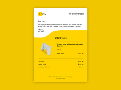 Email Receipt 017 daily 100 challenge dailyui design email minimal typography ux