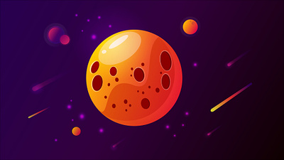 Space and planets cartoon graphic graphicdesign illustration moon planets space stars vector