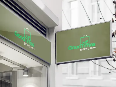 Good Times Grocery Store Front Board brand design brand identity design branding clean ui front board graphic design groceries grocery store illustration logo logo board logo design logo design branding logo designer minimal modern design shop logo ui ux visual design
