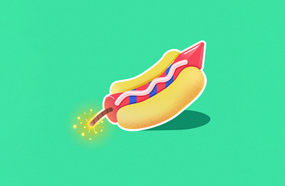 Hot-fireworks fireworks food hot hot dog hot dog hotdog illustration vector