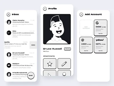 Email App 📧 app design email illustration inbox mailbox ui uiux ux web