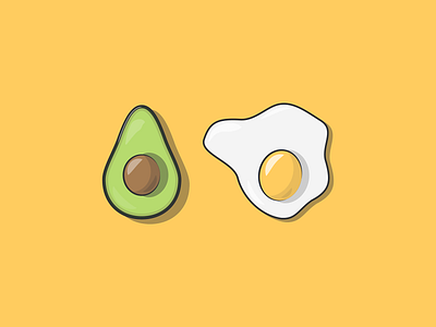 Avocado & Egg adobe illustrator avocado breakfast design digital illustration egg flat design graphic design illustration illustrator instagram side project vector art vector illustration vectorart