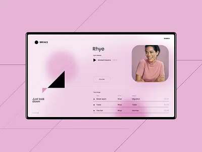 Music player design graphicdesgin minimal pink ui web