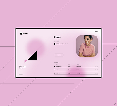 Music player design graphicdesgin minimal pink ui web