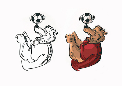 Football player animals artwork bear brush characterdesign football game illustration player scetch sport stickers