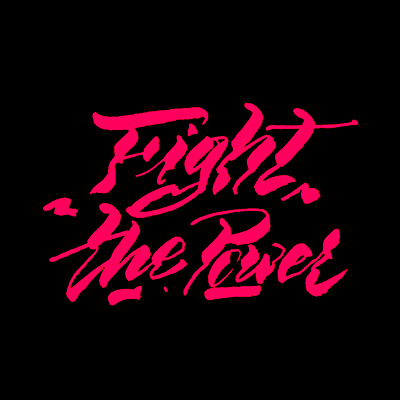 Fight the Power black color fight fightthepower flat font letter lettering lettering art lettering challenge letters pink