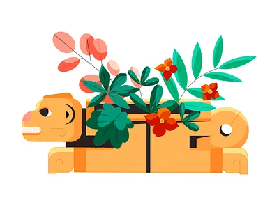 Real Rainforest Remedies spot 2 2d ancient animals belize character design character designer character designs culture editorial editorial illustration flowers illustration illustrator jungle mayan minimal plants rainforest vector