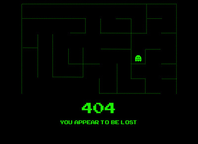 DailyUI Challenge Day 8 - 404 404 404 page 404page 90s alien arcade arcadegame dailyui dailyui008 dailyuichallenge design illustration lost maze space invaders ui uidesign vintage