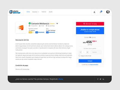 Web App - Subastas del Mar auction concept design fish ui ux web web design