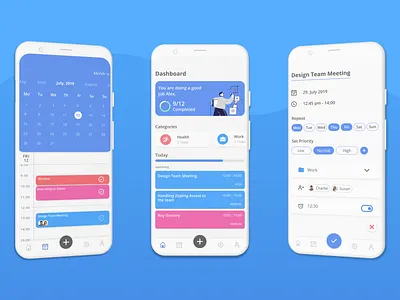 Task Management App concept app design app ui app ui design calendar flatdesign task list task manager tasks todo ui uiux ux uxdesign