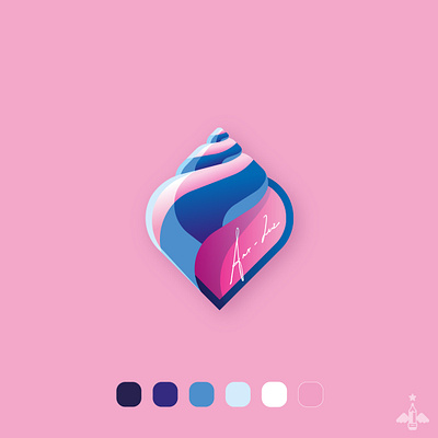 Logo Presentations Round 1 "Ana-Luz" adobe illustrator ana luz blue branding bright creative design first round flat design illustration infinity logo logo creation logo presentation logotype pastel pink shell spiral vector