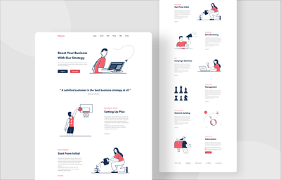 Business Agency Landing page 2020 agency branding business character design illustrator landing page minimal trend typography ui ui design uidesign ux vector web web design website