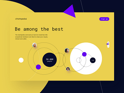 Chartipedia | Landing page art awwwards chart charts community data data visualization landing landingpage minimal radial ring yellow