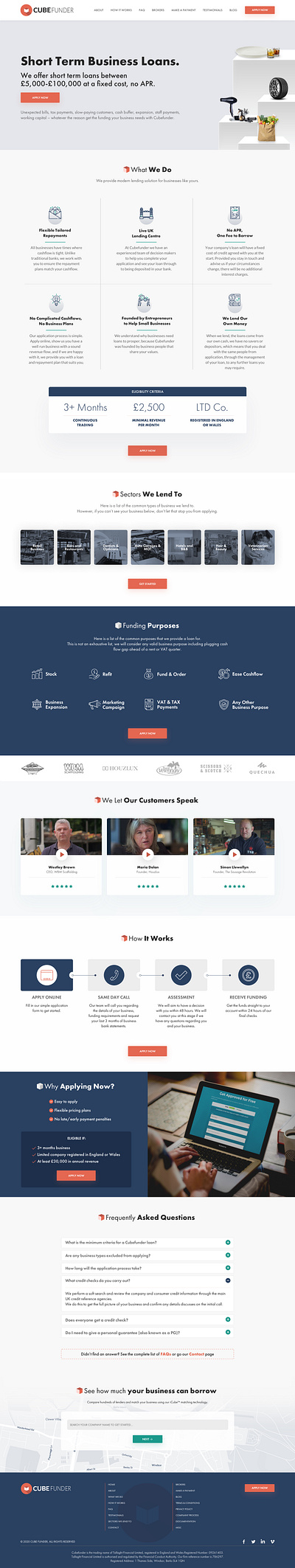 Cube Funder homepage design ui web webdesign website