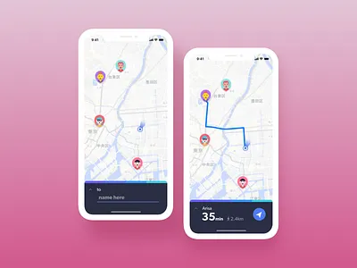 daily UI #020 - Location Tracker 020 app blue daily daily ui design location tracker map purple ui