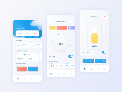 Smart Home Mobile App android app application dailyui interaction interface ios mobile product design simple smarthome ui uiux user experience user interface ux