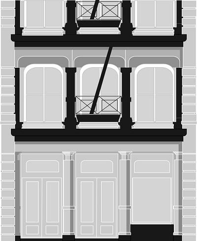 Building facade in Soho adobe illustrator building facade nyc soho vector illustration vectorart