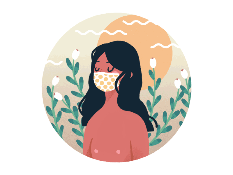 Breeze animation breeze girl illustration loop mask nature serene sun