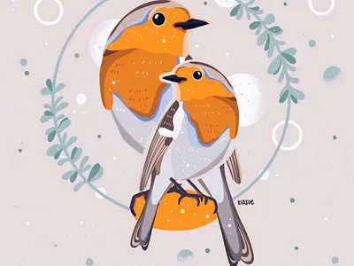 Rotkehlchen art bird branding drawing german illustrator illustration illustration art illustration digital ipaddrawing kiasue nature procreate procreate drawing procreate illustration rotkehlchen