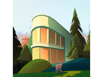 house color gradient color illustration website