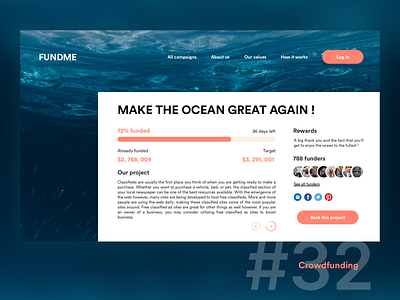 Daily UI Challenge 032 campain crowdfunding dailyui design funding sketch ui ux web website